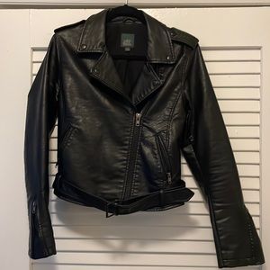 Wild Fable medium faux leather black biker jacket